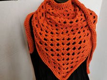 Load image into Gallery viewer, Orange Triangle Scarf, Cowls, Wrap, Shawl
