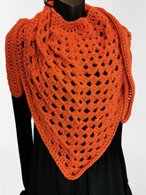 Load image into Gallery viewer, Orange Triangle Scarf, Cowls, Wrap, Shawl
