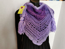 Load image into Gallery viewer, Purples Triangle Scarf/Cowls/Wrap/Shawl
