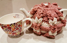 Load image into Gallery viewer, Vintage Tea Pot Cozy, Cover, Pink &amp; White
