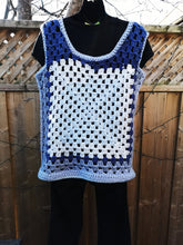 Load image into Gallery viewer, Square Vest in Blue - Claudia&#39;s Crochet
