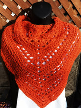 Load image into Gallery viewer, Burnt Orange Triangle Scarf, Wrap, Shawl
