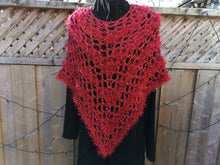 Load image into Gallery viewer, Red Sparkle, Crochet Poncho, Mi Amour Poncho

