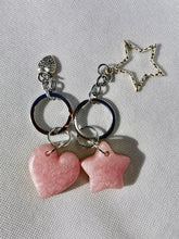 Load image into Gallery viewer, Couples Keychains - 2 pc - Heart &amp; Star Puff Keychain
