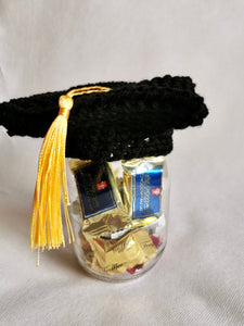 Graduation Hat Jar Cover, Decor, Dorm Decoration, Congratulation Gift, Money Jar Cover