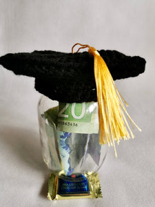 Graduation Hat Jar Cover, Decor, Dorm Decoration, Congratulation Gift, Money Jar Cover