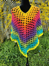 Load image into Gallery viewer, Rainbow Granny Square Poncho
