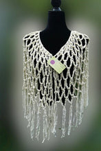 Load image into Gallery viewer, Ecru Ribbon Cape/Shawl by ClaudiasCrochet
