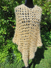 Load image into Gallery viewer, Soft and Fluffy Gold Crochet Poncho
