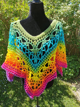 Load image into Gallery viewer, Fire and Ice Poncho by Claudia&#39;s Crochet Creations
