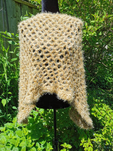 Soft and Fluffy Gold Crochet Poncho