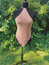 Load image into Gallery viewer, Kylie Jenner inspired Crochet Top, Backless Diamond Top, Diamond Halter Top
