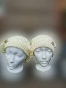Mommy and Me Chunky Slouch Hat Set, Adult and Child Beret Hats, Handmade Hat Set
