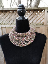 Load image into Gallery viewer, Peach, Green and Blush Scarf, Infinity Scarf, Travel Scarf, all season Accessory
