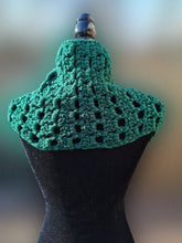 Load image into Gallery viewer, Green Scarf with Buttons, Neck warmer, Button Scarf
