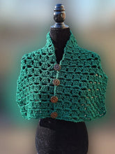 Load image into Gallery viewer, Green Scarf with Buttons, Neck warmer, Button Scarf
