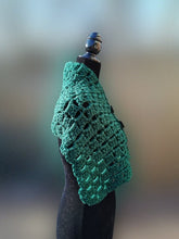 Load image into Gallery viewer, Green Scarf with Buttons, Neck warmer, Button Scarf
