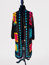 Load image into Gallery viewer, Long Crochet Coat, Granny Square Cardigan, Long Granny Square Jacket, Long Cardigan, Long Crochet Top
