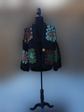Load image into Gallery viewer, 1970&#39;s Coat, Granny Square Jacket, Granny Cardigan, Sweater Vest Cardigan
