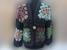 Load image into Gallery viewer, 1970&#39;s Coat, Granny Square Jacket, Granny Cardigan, Sweater Vest Cardigan
