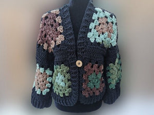 1970's Coat, Granny Square Jacket, Granny Cardigan, Sweater Vest Cardigan