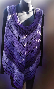 Purple Tank Dress, Crochet Cover up in Purple, Plus size Top