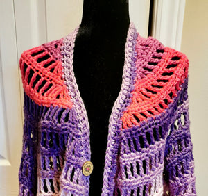 Purple and Pink Ombre Cardigan