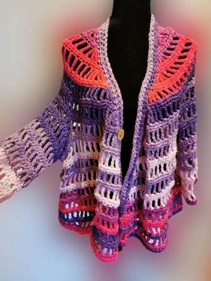 Purple and Pink Ombre Cardigan