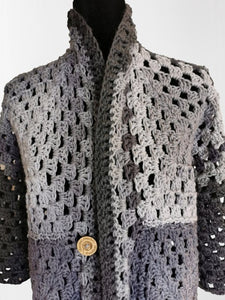 Long Crochet Coat, Granny Square Jacket, Long Granny Square Cardigan, Crochet Jacket