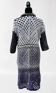 Long Crochet Coat, Granny Square Jacket, Long Granny Square Cardigan, Crochet Jacket