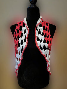 Crochet Boho-Chic Shrug, Circular Long Cocoon Vest