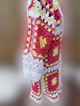 Load image into Gallery viewer, Granny Square Jacket, Crochet Cardigan Jacket, Long Flower Cardigan, Fairy Coat
