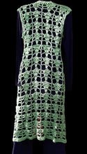 Load image into Gallery viewer, Green Lacy, Long Crochet Vest, Crochet Maxi Boho Vest
