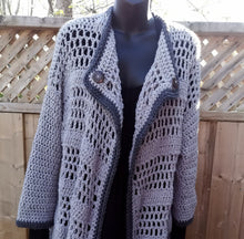 Load image into Gallery viewer, Grey Long Cardigan, Plus size Jacket
