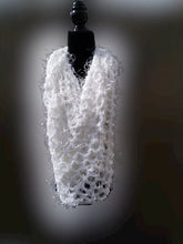 Load image into Gallery viewer, White Fun Fur PONCHO, Crochet Cowl, Crochet Wrap
