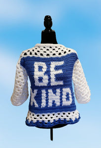 "Be Kind" Granny Square Sweater, Granny Square Cardigan, Crochet Jumper, Colourful Cardigan, Sweater Vest