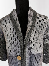 Load image into Gallery viewer, Long Crochet Coat, Granny Square Jacket, Long Granny Square Cardigan, Crochet Jacket
