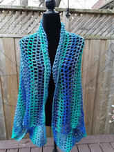 Load image into Gallery viewer, Hygge - Soft Cocoon Shrug in Ocean Blue &amp; Green
