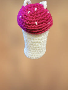 Mushroom Glasses Pouch, Crochet Mushroom Holder, Crochet Purse